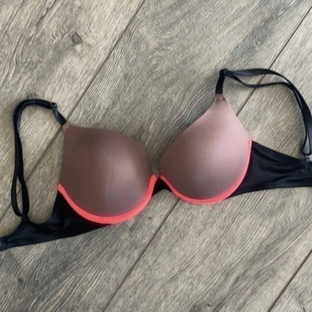 Pink bra 32C tan black pink bra